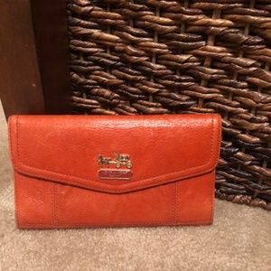 Deep orange Coach wallet